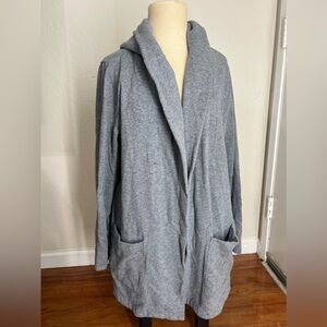 Loft Cozy Gray Hooded Cardigan XLarge